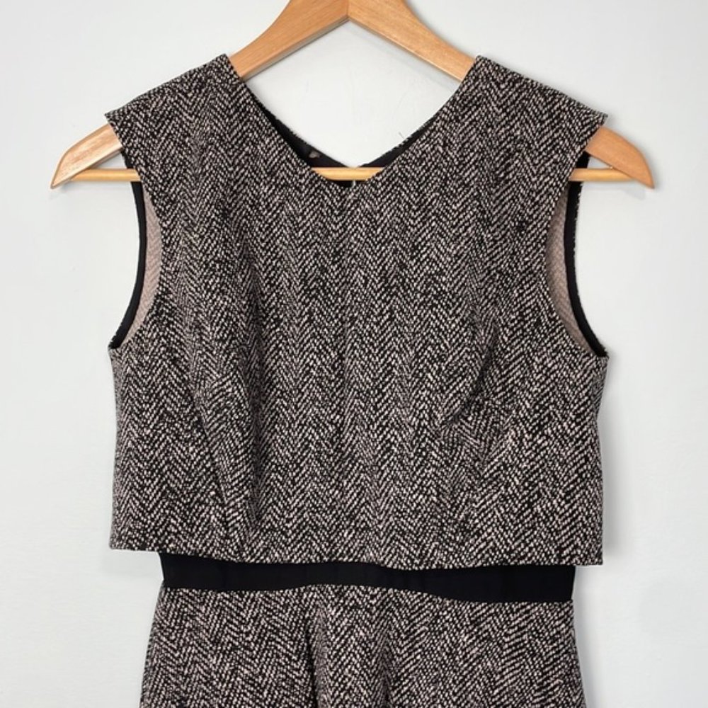 Rebecca Taylor Techy Herringbone Double-Layer Dress Size 0 - Picture 4 of 11
